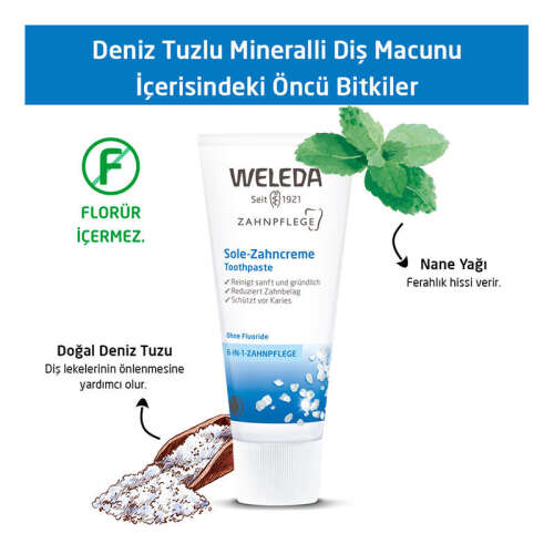 Weleda Deniz Tuzu Mineralli Organik Diş Macunu 75ml - 4