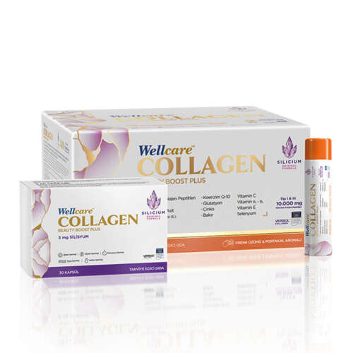 Wellcare Collagen Beauty Boost 10.000 mg 30 Tüp ve 30 Kapsül (Frenk Üzümü ve Portakal Aromalı) - 1