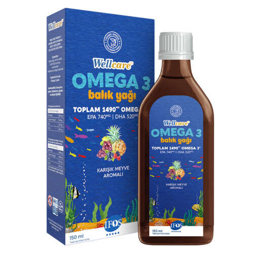 Wellcare Omega 3 Doğal Karışık Meyve Aromalı Balık Yağı 150 ml - 1