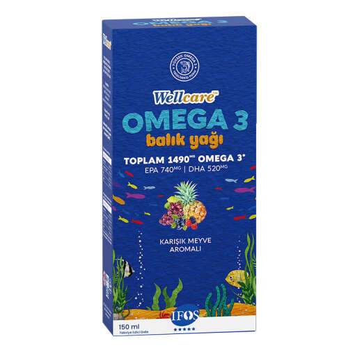 Wellcare Omega 3 Doğal Karışık Meyve Aromalı Balık Yağı 150 ml - 2