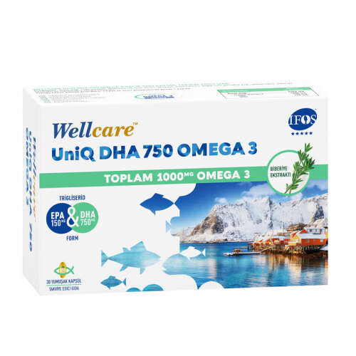 Wellcare UniQ DHA 750 Omega 3 Balık Yağı 30 Kapsül - 1