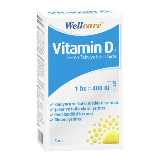 Wellcare Vitamin D3 İçeren Diyet Takviyesi 5 ml 1 Fıs 400 IU - 1