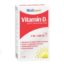 Wellcare Vitamin D3 İçeren Takviye Edici Gıda 5 ml 1 Fıs 600 IU