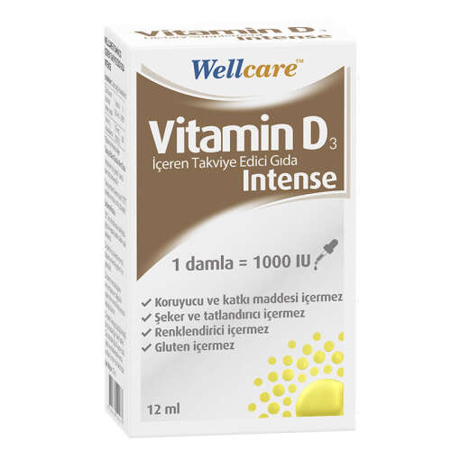 Wellcare Vitamin D3 Intense Takviye Edici Gıda 12 ml - 1