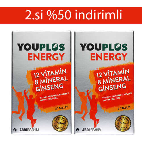 Youplus Energy Vitamin ve Mineral Kompleksi 2 x 30 Tablet - 2.%50 İndirimli - 1