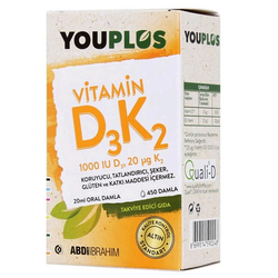 Youplus Vitamin D3K2 İçeren Takviye Edici Gıda 20 ml