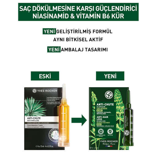 Yves Rocher Anti Chute Niasinamid ve Vitamin B6 İçeren Saç Dökülmesine Karşı Kür 4x15 ml - 3