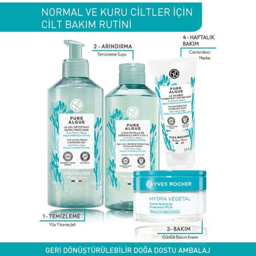 Yves Rocher Pure Algue Nemlendirici ve Ferahlatıcı Yüz ve Makyaj Temizleme Suyu 400 ml - 7