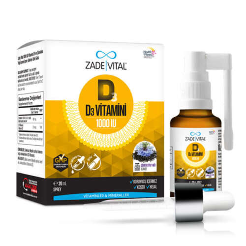 Zade Vital 1000IU D3 Vitamini ve Çörek Otu Yaği İçeren Sprey 20 ml - 2