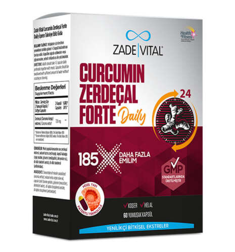 Zade Vital Curcumin Zerdeçal Forte Daily 60 Yumuşak Kapsül - 1