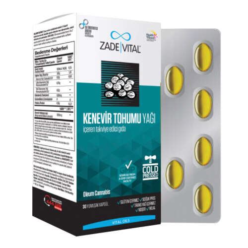 Zade Vital Kenevir Tohumu Yağı 30 Yumuşak Kapsül - 1