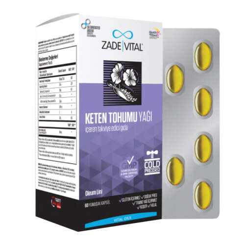 Zade Vital Keten Tohumu Yağı 625 mg 60 Kapsül - 1