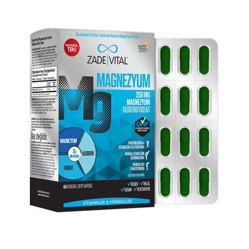 Zade Vital Magnezyum 250mg 60 Kapsül - 1